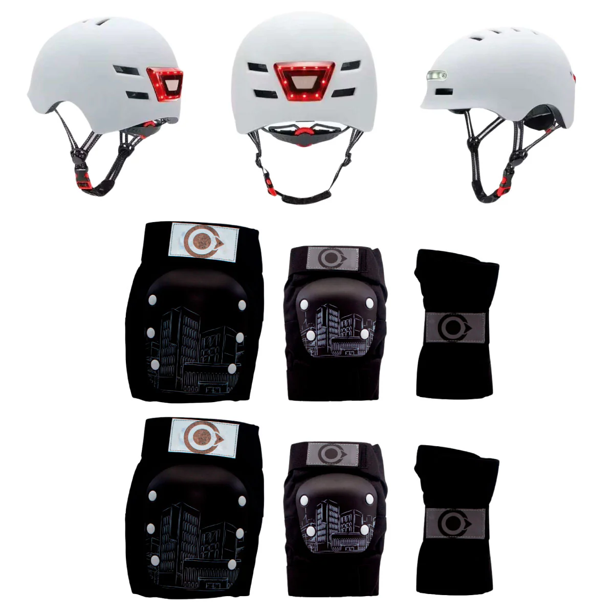 Casco Urbano Luz Led + Protecciones Urbanas OnWheels - Image 3