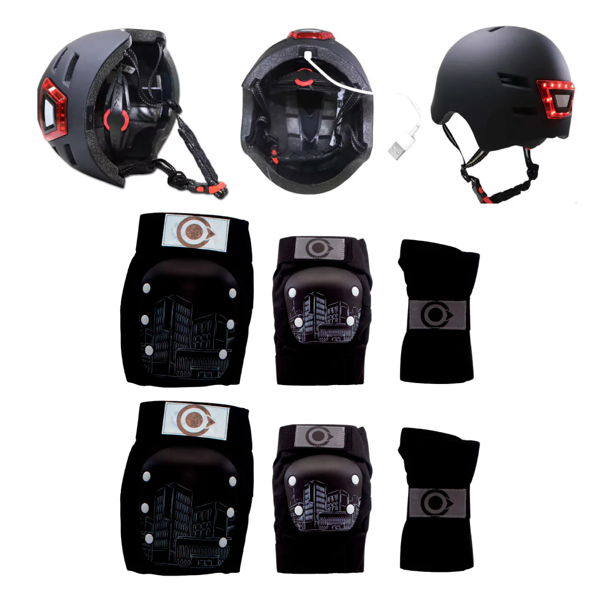 Casco Urbano Luz Led + Protecciones Urbanas OnWheels - Image 4