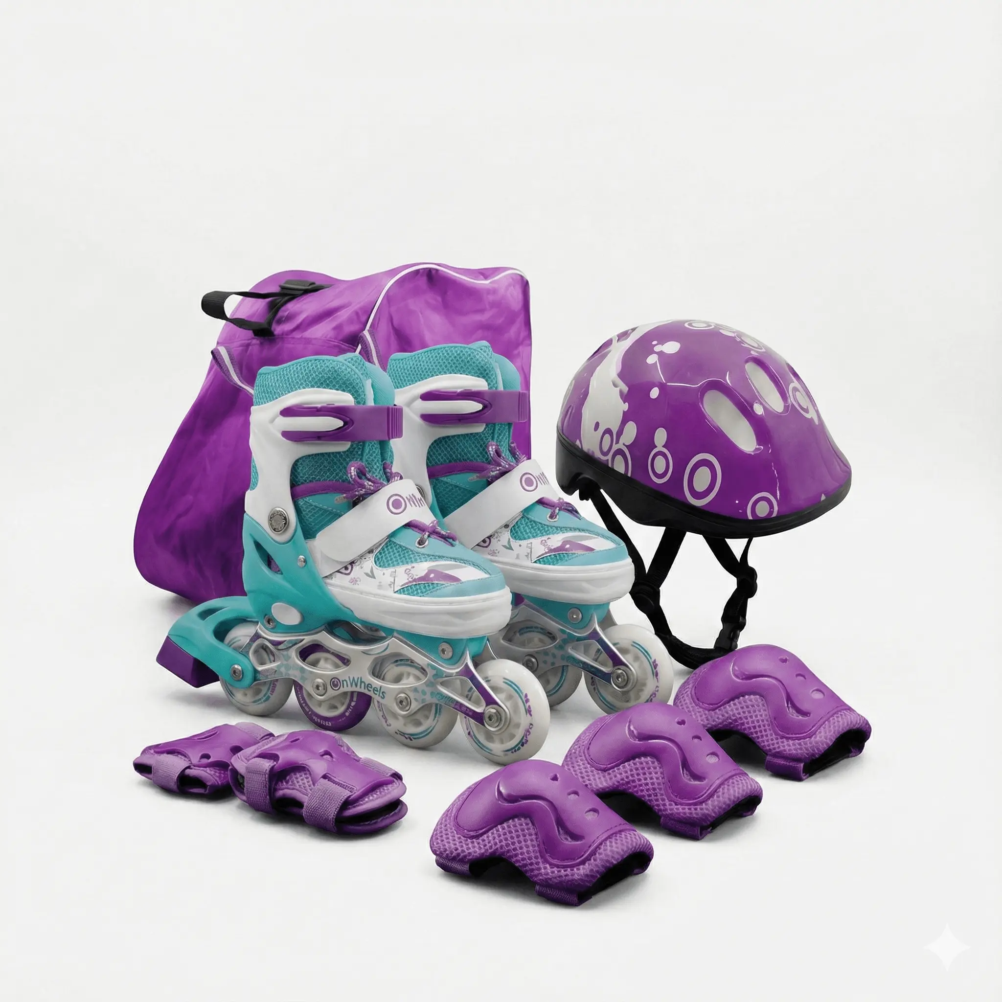 Combo de Patines en linea Onwheels 8101 + Kit de Protección + Casco + Llantas con luz - Image 11