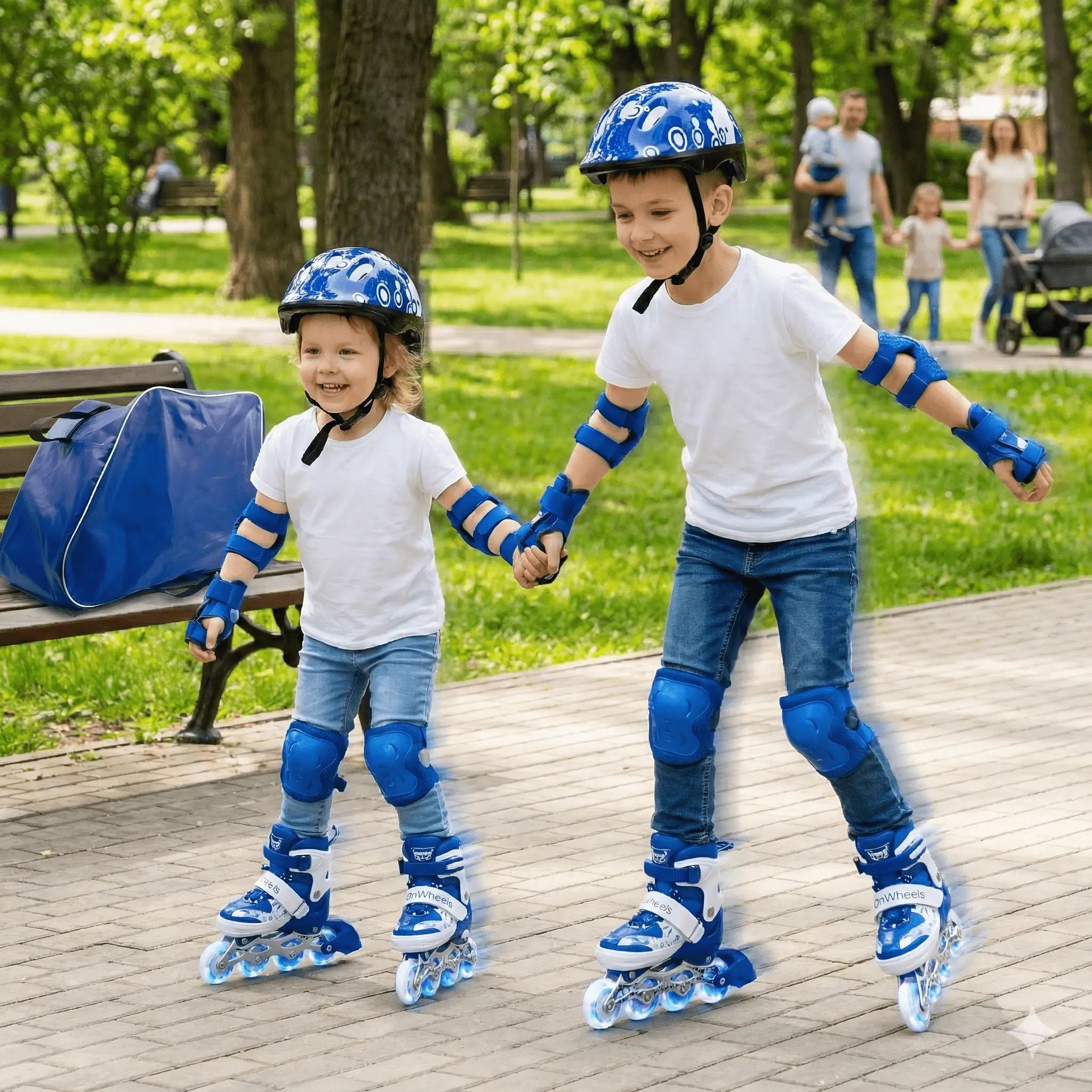Combo de Patines en linea Onwheels 8101 + Kit de Protección + Casco + Llantas con luz - Image 6