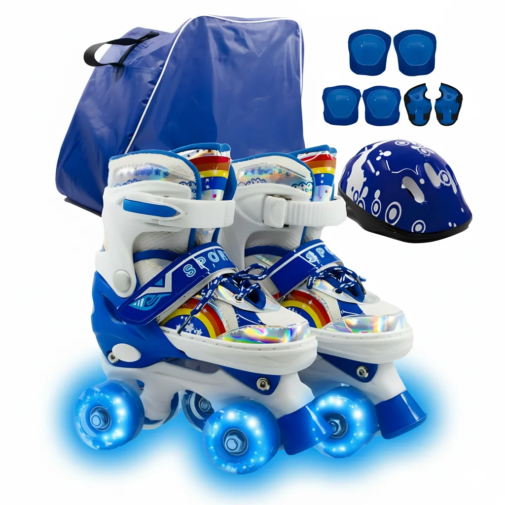 Combo infantil de Patines Ajustables OnWheels 176TS +  Casco + Protecciones  con llantas de luz - Image 3