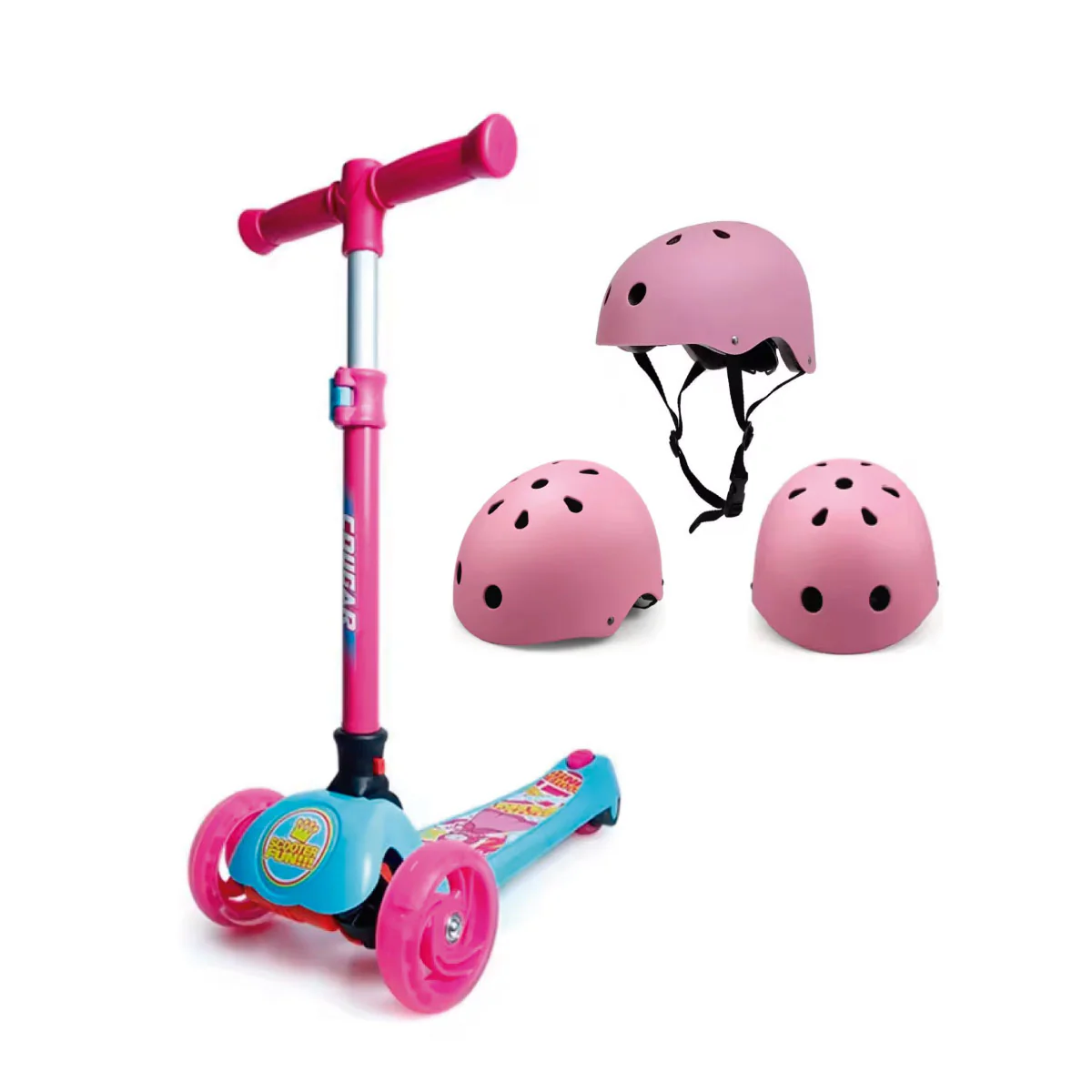 Scooter para niños Cougar Rosada con Azul MHB-23 - Image 4