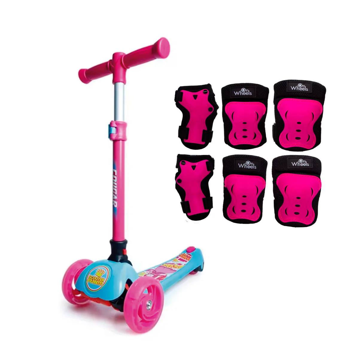 Scooter para niños Cougar Rosada con Azul MHB-23 - Image 5