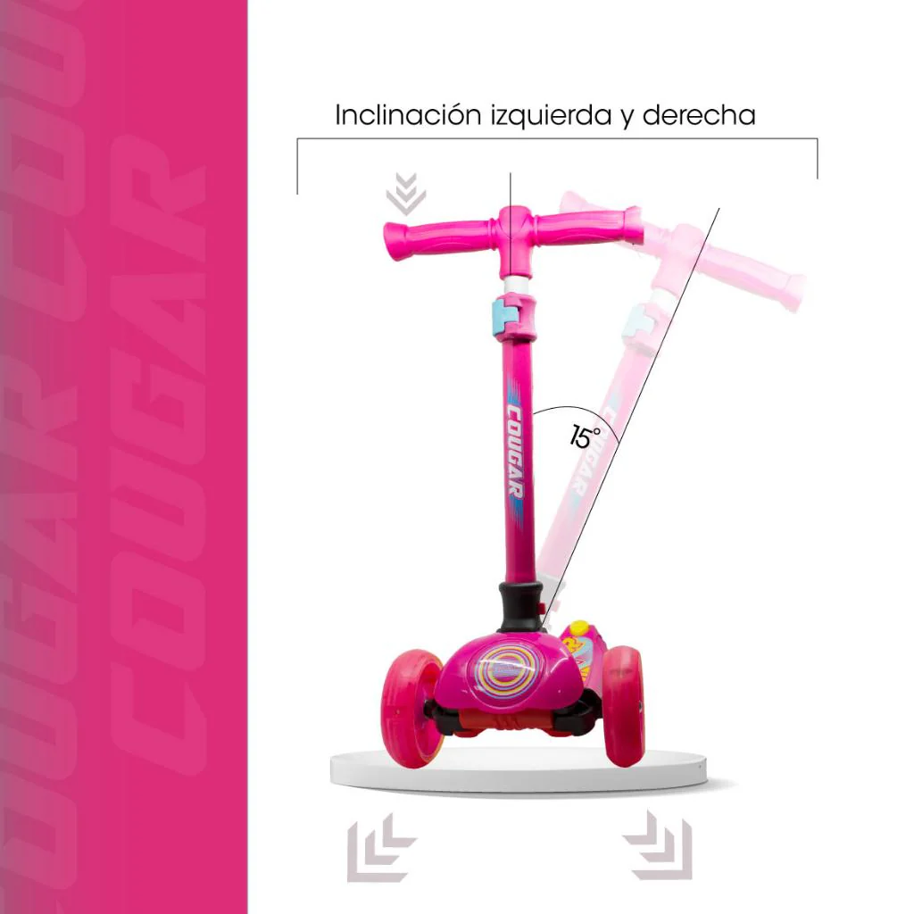Scooter para niños Cougar Rosada con Azul MHB-23 - Image 7