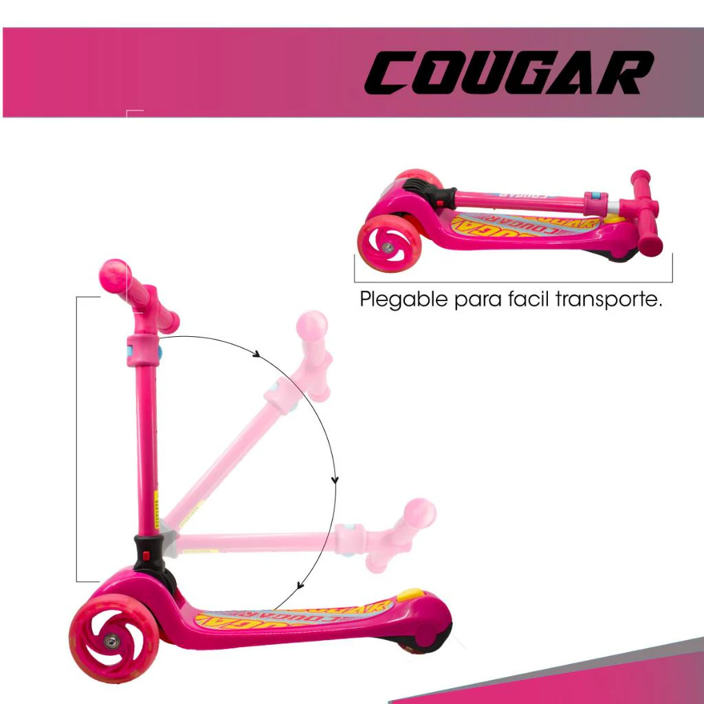 Scooter para niños Cougar Rosada con Azul MHB-23 - Image 8