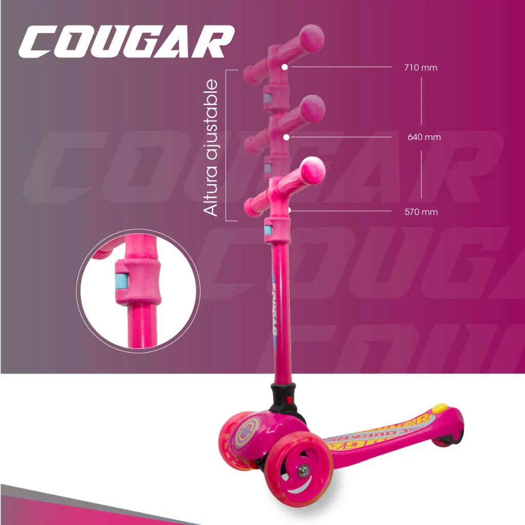 Scooter para niños Cougar Rosada con Azul MHB-23 - Image 9