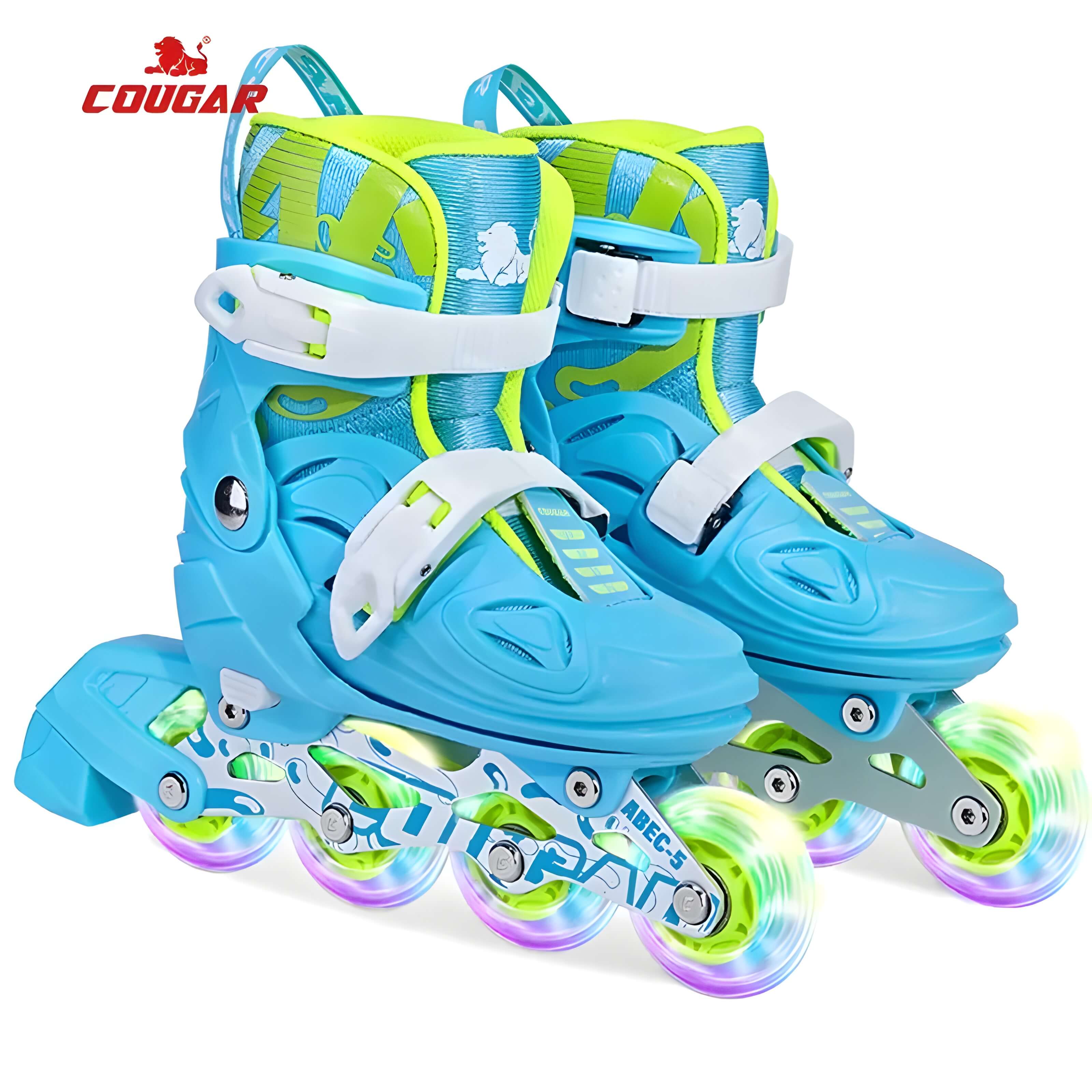Combo Infantil de Patines Ajustables MZS807PS con llantas de Luz + Casco + Kit de Protecciones - Image 3